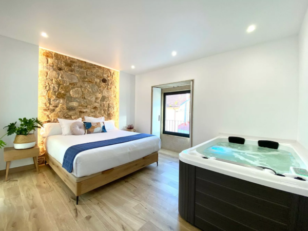 Hotel Romantico Galicia Morada Atlantica Balcon Habitacion Cama Doble Jacuzzi